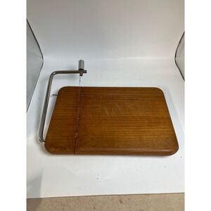Good Wood Genuine Teak Cheese Slicer Cutter Board Thailand Vintage